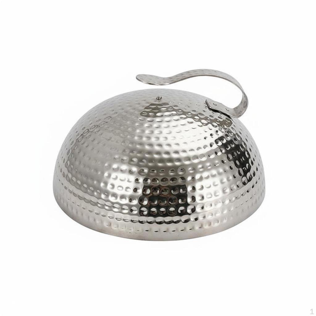 Teppanyaki Grill Lid Japanese Style Hammered Dome Cover HeatResistant Handle Stainless Steel Food