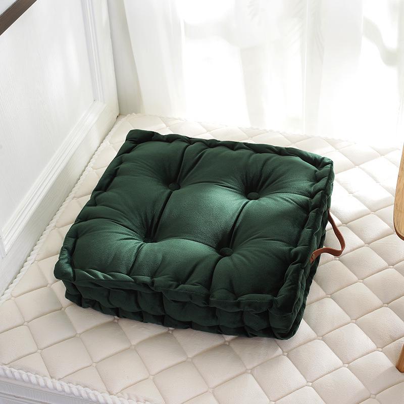 Comfortable Solid Color Dutch Velvet Bay Window Cushion - Thick, Dirt-Resistant, and Portable for Floor Sitting