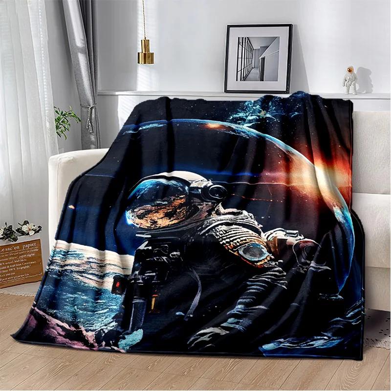 Astronaut Universe Spaceman 3D Outer Space Cartoon Blanket,Soft Throw Blanket for Home Bedroom Bed Sofa Office Cover Blanket Kid