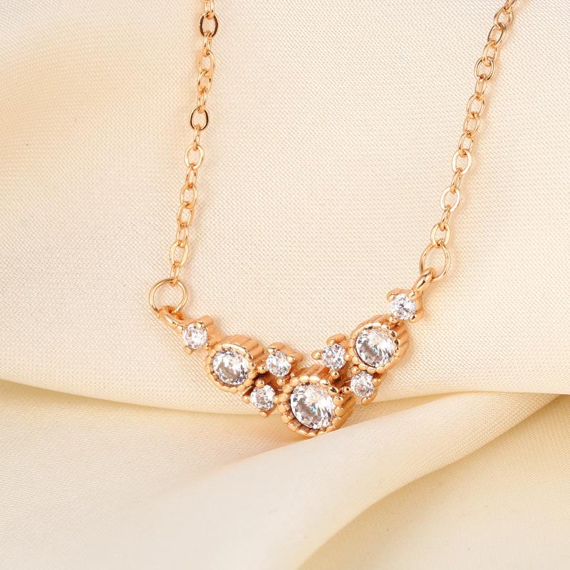 Seiko full diamond Mickey necklace personalized creative niche design collarbone chain short