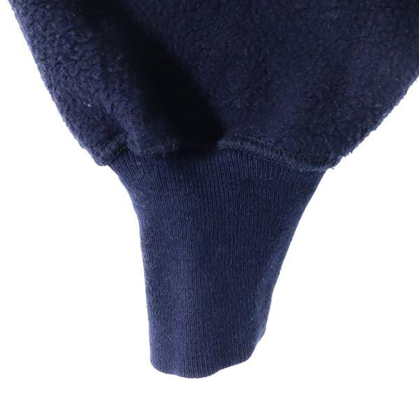 Long sleeve Remake fleece switching trainer Navy sweat Men's Used