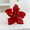 Simulation Artificial Poinsettia Flower 22cm Christmas Tree Decorations  Party Gifts