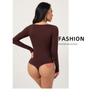 Damen Langarm Nahtloser Bauchkontroll Formgebender Bodysuit Hüfthebend Taillenformende Shapewear