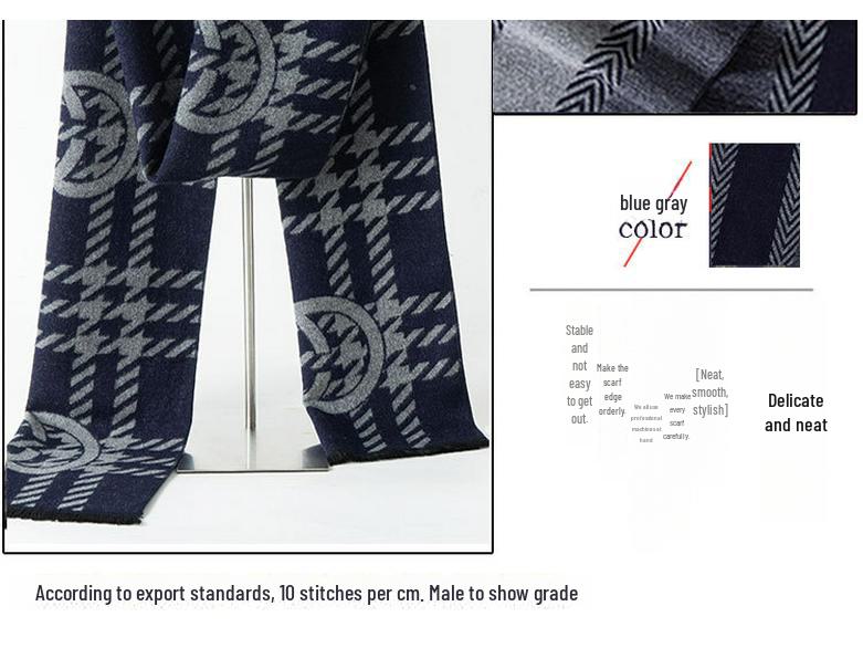 Klassischer gestreifter Herrenschal – europäischer und amerikanischer Stil, perfektes Geschenk für den Freund, für Business und Freizeit