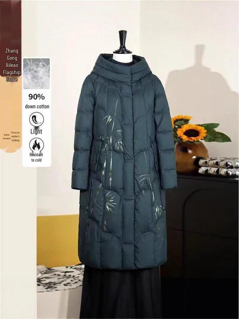 Stilvoller mittellanger Winter-Baumwollmantel für Damen mittleren Alters und ältere Damen, perfekt für das Alter 50-60