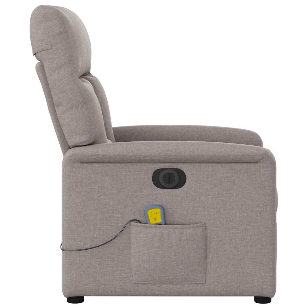 Foldable Massage Armchair, Electric, Taupe Color, Fabric