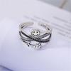 foxanry Smiley-Gesicht, handgefertigte Ringe für Frauen, neue Mode, Vintage-Stil, englischer Buchstabe, Geburtstagsfeier, Schmuck, Geschenke