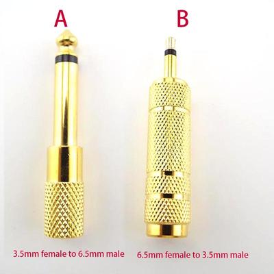 10pcs 6.35mm 1/4" Mono Male To 3.5mm 1/8" Female Connector Jack Audio Speaker Mono Terminal Plug Headphone Adapter Gold Plated 6.5mm