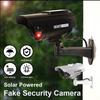 Solar Fake Bullet Security Camera Dummy Surveillance System, Red LED Lights Anti-Theft,Indoor Outdoor Deterrent Home Office