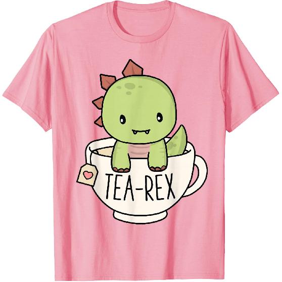 Tea-Rex Uroczy T-Rex Miłośnik Dinozaurów Kawaii Zabawny Dinozaur Gra Słów Koszulka