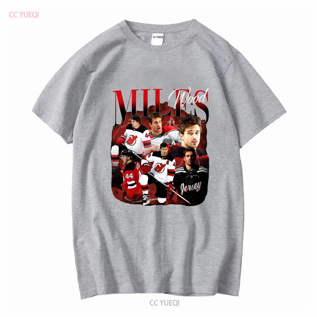 Miles Wood New Jersey Hockey T Shirt Devils Sweat long or short sleeves vintage Washed Unisex Top For Everyday Wear homme
