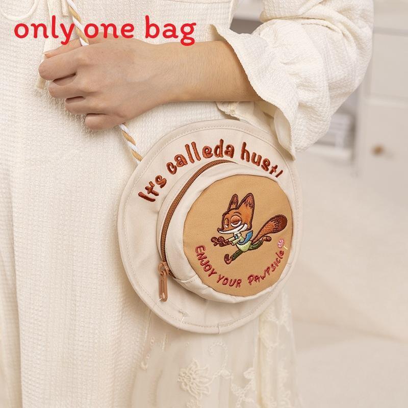 Canvas Sun Cute Hat Crossbody Bag With Lotso Nick Embroidery Design