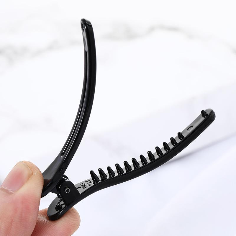 Black Hair Sectioning Clips Professional Salon-Grade Duckbill Clips with Strong Spring, Non-Slip Grip for Styling, Coloring