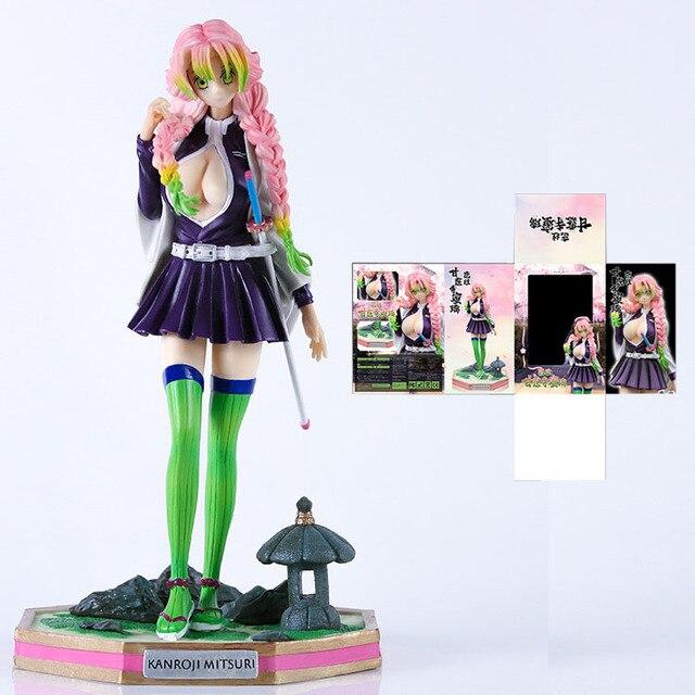 25cm Anime Demon Slayer Figure Kanroji Mitsuri Statue Pvc Action Figure Kimetsu No Yaiba Kochou Shinobu Uniform Nezuko Figurine