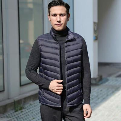 Men Waistcoat Vest Stand Collar Sleeveless Zipper Closure Windproof Vest with Pockets Solid Color Winter Thermal Jacket