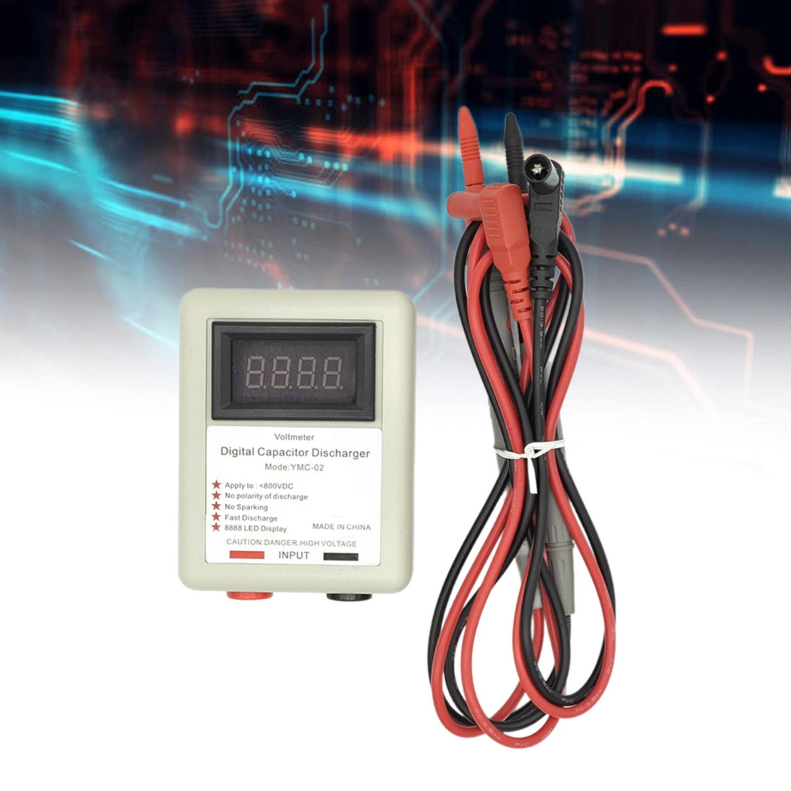 

DC800V LED Digital Capacitor Discharger Electrician Voltage Discharging Tool Quick Discharge Electronic Repair Accessory