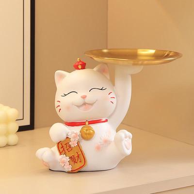 Creative Lucky Cat Resin Ornament: Home Entrance Decor Gift for Housewarming