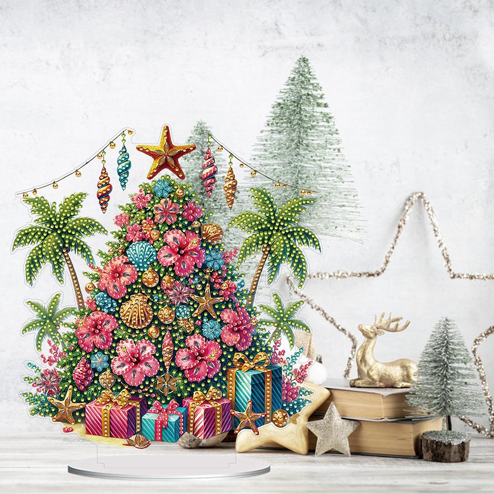 2D Flat Xmas DIY Diamond Painting Tabletop Ornaments Kit Diamond Painting Desktop Ornaments Kit for Home Office Desktop Decor
