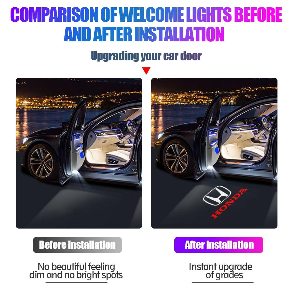 Honda Car Door Welcome Lights Projector Lamps Accessories For Civic FIT Accord Prelude CRV 5th City CRZ CRX Jazz HRV Pilot Vezel aja256