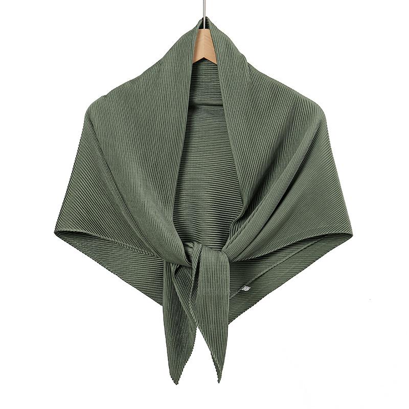 28 Colors Plain Crinkle Square Bubble Silk Pleated Hijab Women's Head Shawl Scarf Muslim Wrinkle Kerchief Solid Ramadan Stole