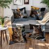 Chic Lovely Cat Pillow Cover Cushion Pillowcase Modern Style Durable Soft Polyester Home Decor, Bedroom Accessory