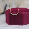 Luxury Smile Zircon Charm Necklace, 925 Sterling Silver Plated 14K Gold Chain Choker