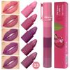 Kit Combo 5 em 1 Lápis Batom Matte Vermelho Roxo Tinta Labial Veludo Sexy Multicor Caneta Batom Não Gruda nos Lábios Maquiagem Labial Duradoura