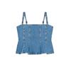 Summer New Product Women's Clothes French Stretch Design A- line Hem Cotton Sling Denim Tops 6164070