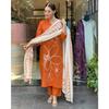 Indian Designer Silk Blend Kurti Pant Dupatta Set Women Ethnic Salwar Kameez