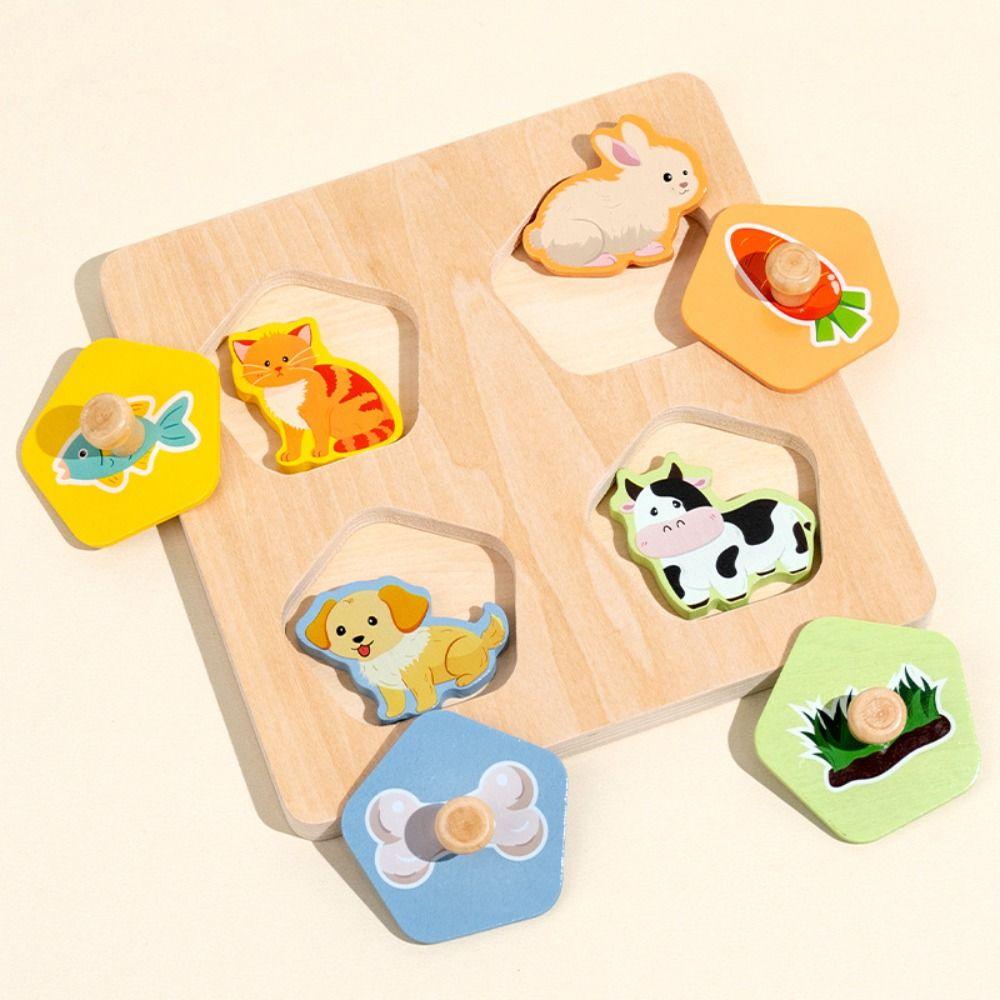 Montessori Wooden Toys 3D Puzzles Pattern Cognitive Animal Jigsaw Toys  Thinking Training