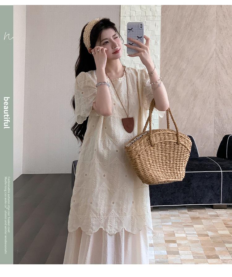 Spring/Summer 2026 Korean Plus Size Patchwork Maternity Dress