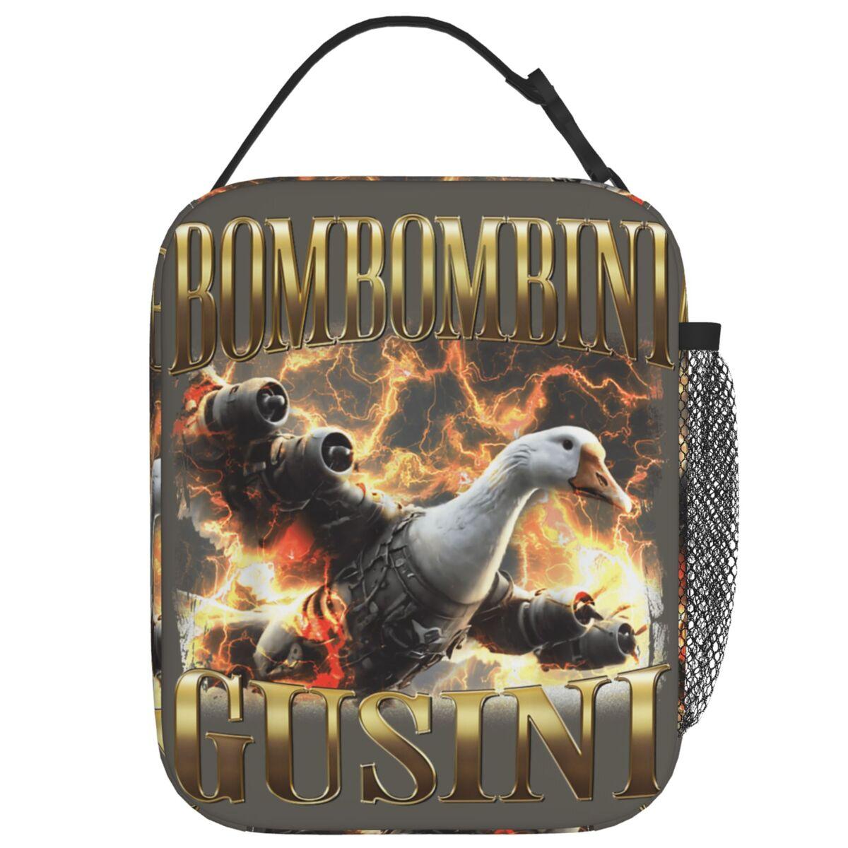 Bombombini Gusini Funny Italian Brainrot Meme Lunch Bag Convenient Lunch Box Cooler Bag Fashion Waterproof Thermal Tote Handbags One Size