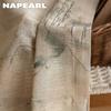 1PC NAPEARL New Chinese Ink Painting Printed Sheer Curtain Imitation Linen Tulle for Living Room Bedroom Balcony Window Home Decor