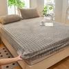 Vinterseng Varmt laken Sengetøy Madrasstrekk Tykk plysj elastisk laken Vinter Coral Fleece Luksus dobbeltseng Sengetrekk