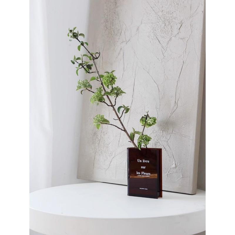 

The Language of Flowers Acrylic Book Vase Unique Home Decoration Artistic and Cultural Flavor Acrylic Plant Vases for Home Decor сірий