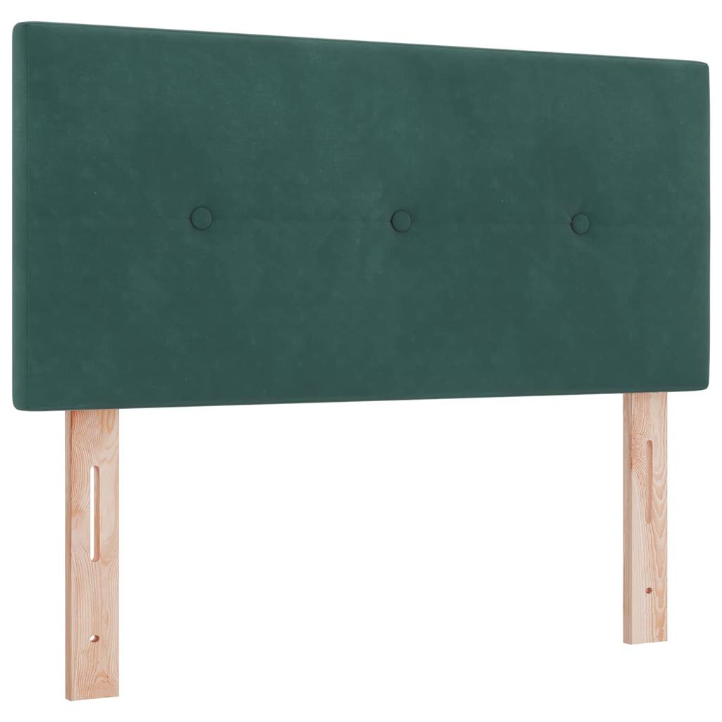 LED Storage Bed with Mattress Dark Green 90 X 200 Cm Velvet