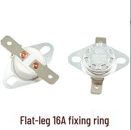 Ceramic Normally Closed KSD301 Thermostat Switch, Flat Foot Mount, 40-180°C, 250V/16A