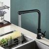 Stainless Steel Kitchen Faucet with Pull-type Swivel Head, Black and Silver Finish, Telescopic Expansion and Hot-cooled Water Mo