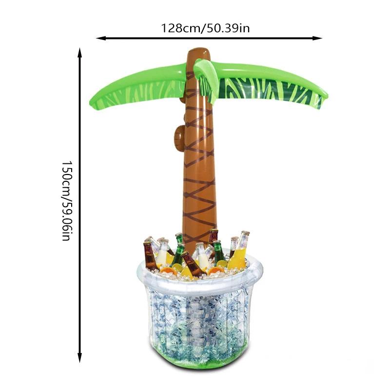 Inflatable Coconut Tree Drink Holder Hawaiian Summer Pool Birthday Party Decor Supplies Cooler Ice Bucket Blow Up Beverage Tray
