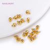 18K Gold Plated Brass With Silicone Insert & Ring Fixed Bead For Jewelry Making Supplies,DIY Bracelet Necklace Connector Beads