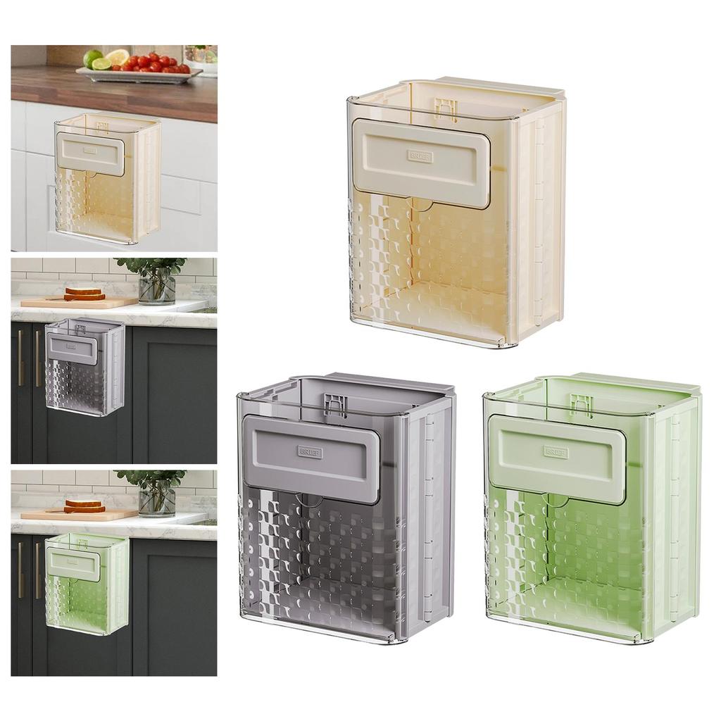 Hanging Kitchen Trash Can Transparent (without Lid) Cabinet Door Hanging Wastebasket for RV Camping Office Kitchen Bathroom