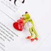 Creative Enamel Female Suit Frog Animal Pin Brooch Fashion Woman School Bag Brooches Accessories