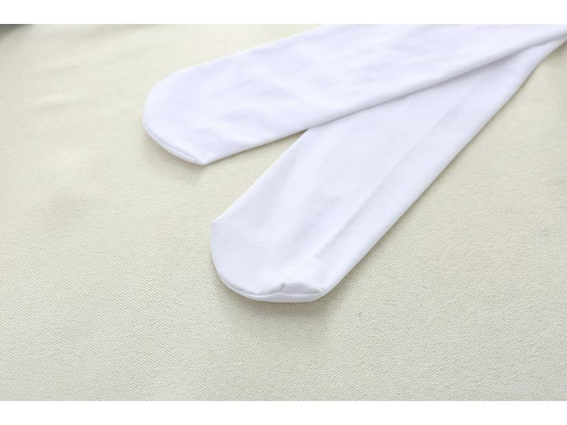 Children's White Velvet 800D Dance Pantyhose - Winter Exercise Socks for Girls