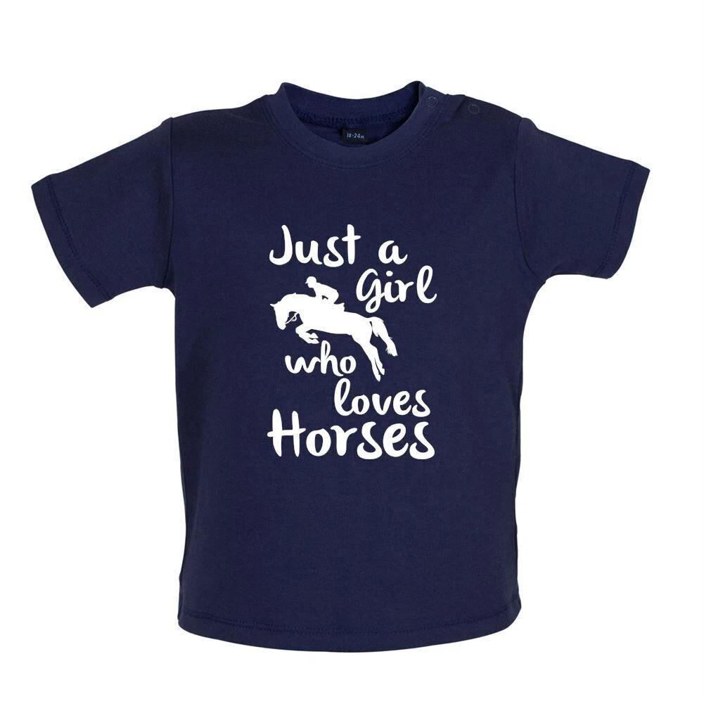 I M Just A Girl Who Loves Horses - Kids T-Shirt Tees Top - Love Riding Rider 140
