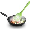 Ensemble d'ustensiles de cuisine, Vert 5 Pièces Ensemble de spatules en silicone - Pinceaux à badigeonner - Pinceau à huile pour pâtisserie - Fouet à œufs - Spatule ajourée - Spatule de cuisson en silicone