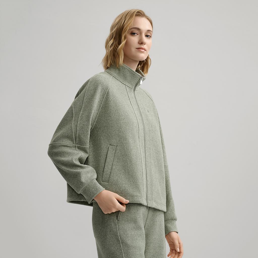 Fila White Fashion Simple Casual Relaxed Comfortable Loose Versatile Knitted Jacket Women Jackets Green F11W543504FLG