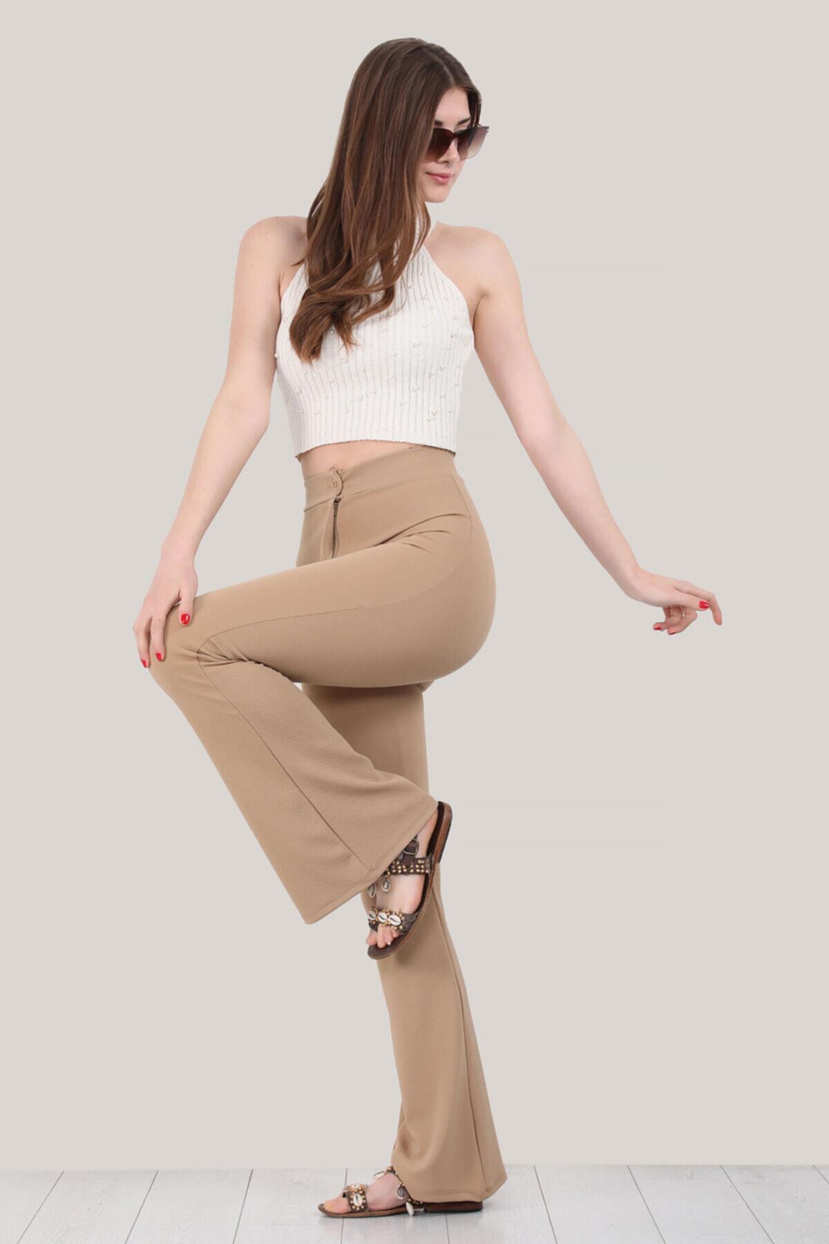 

Women s Flare Trousers 36 бежевый