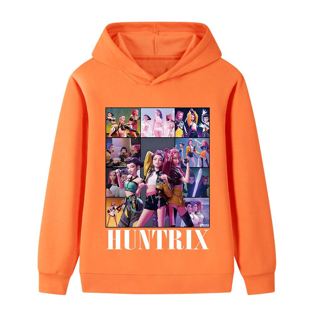B1223 Kids Boys Girls Kpop Rumi Zoey Mira Print Long Sleeves Hoodie
