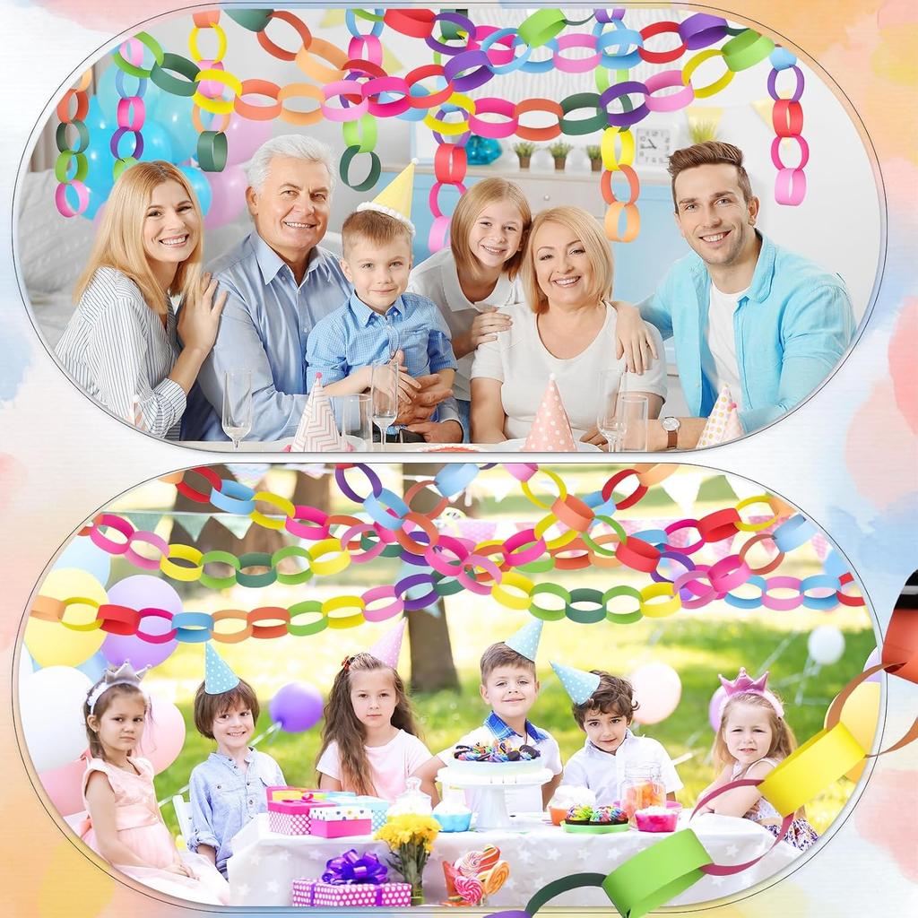 Morcheiong 300 Paper Cha Bright Color Paper Strips for Crafting DIY and Party Decorations