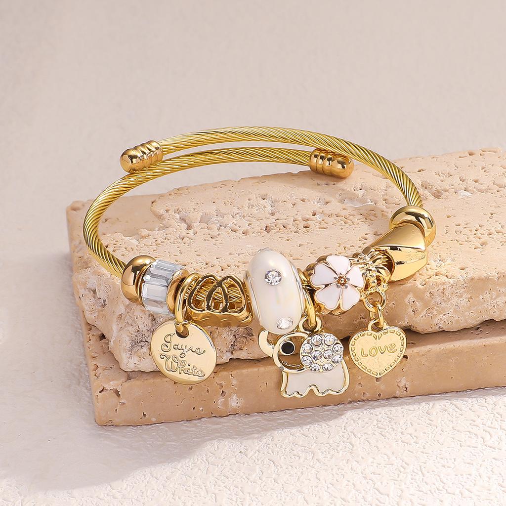 1PC Women's Fashion Pan Family DIY Multi Element Love Beaded Bracelet Date Travel Banquet Party Holiday Dressing Gift